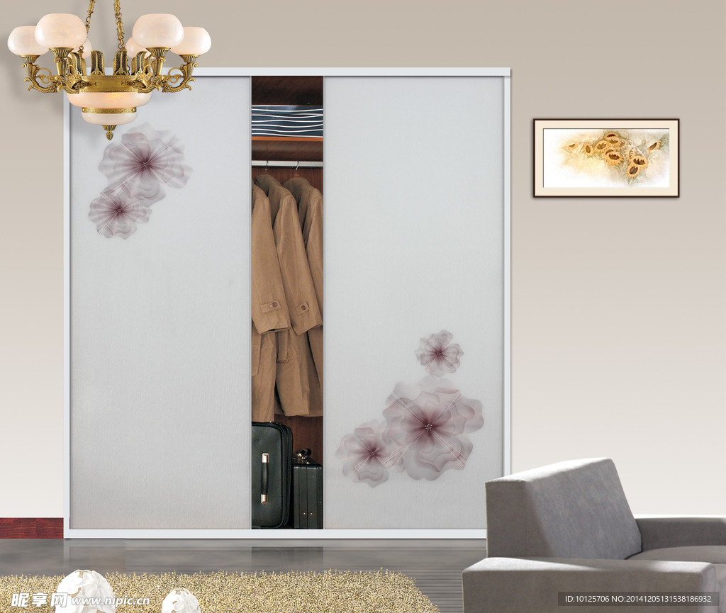 高大上花朵移门图案