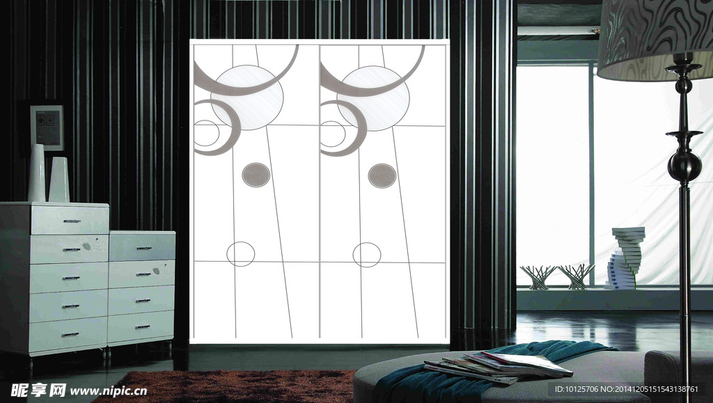 现代艺术花纹线条移门图案