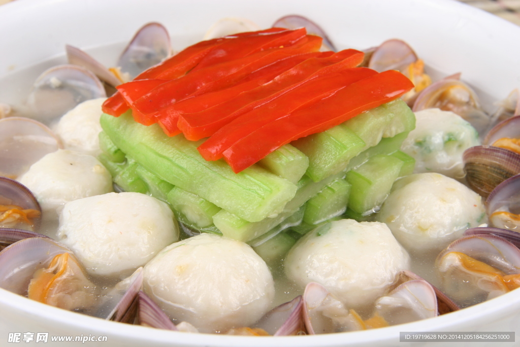 丝瓜蛤蜊烩鱼圆