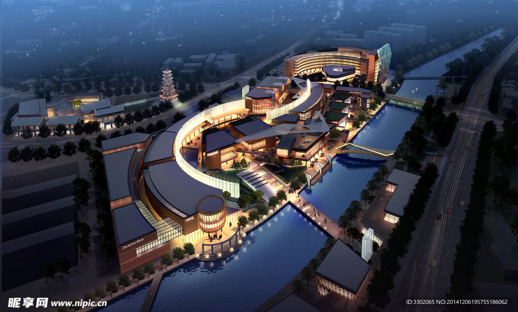 商业休闲中心夜景