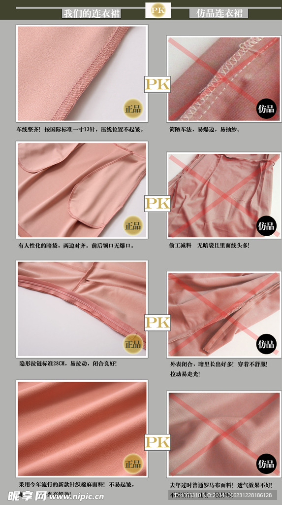 连衣裙对比PK图