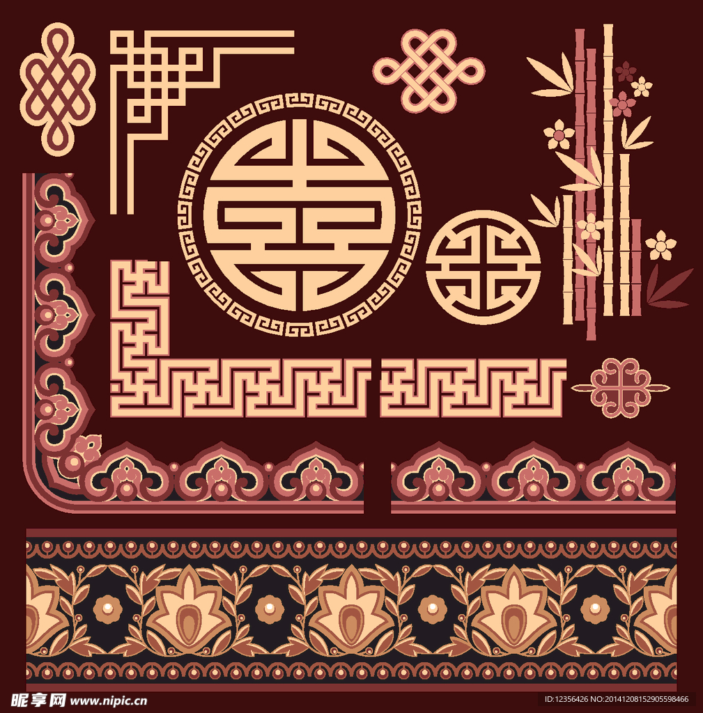 复古中式花纹 底纹