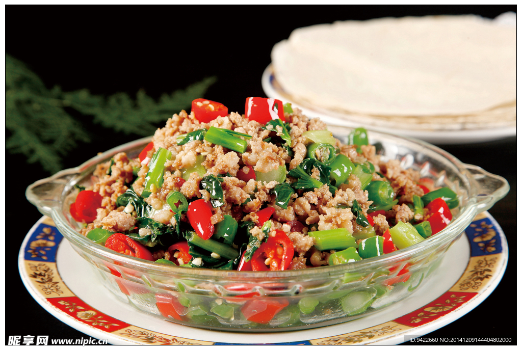 菜心肉沫炒杭椒