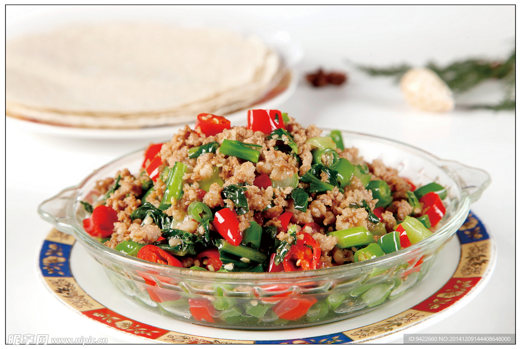 菜心肉沫炒杭椒