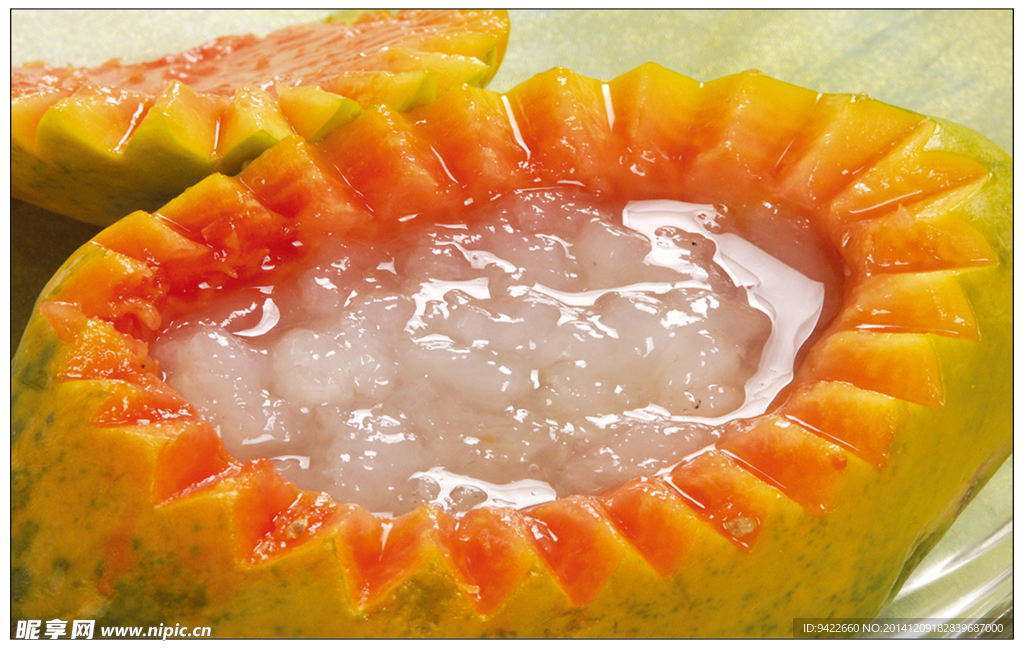 木瓜椰汁炖雪蛤