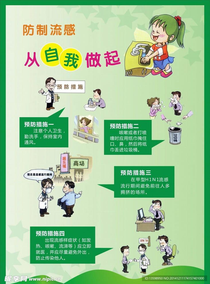 预防流感宣传牌