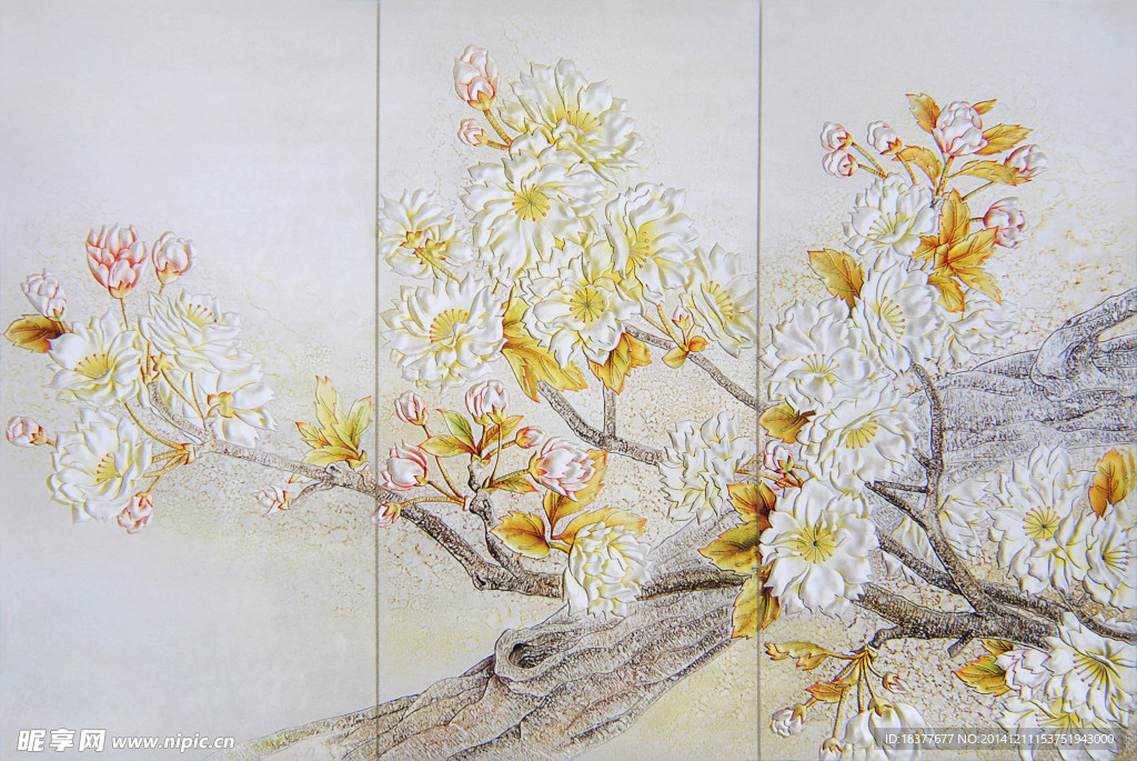 艺术玻璃高清图片 芙蓉花