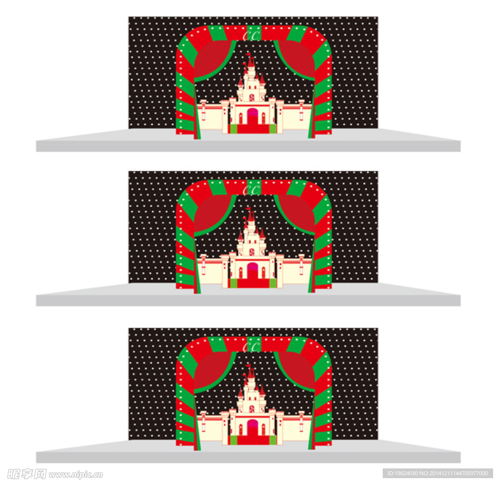 婚礼婚庆舞台背景设计圣诞节