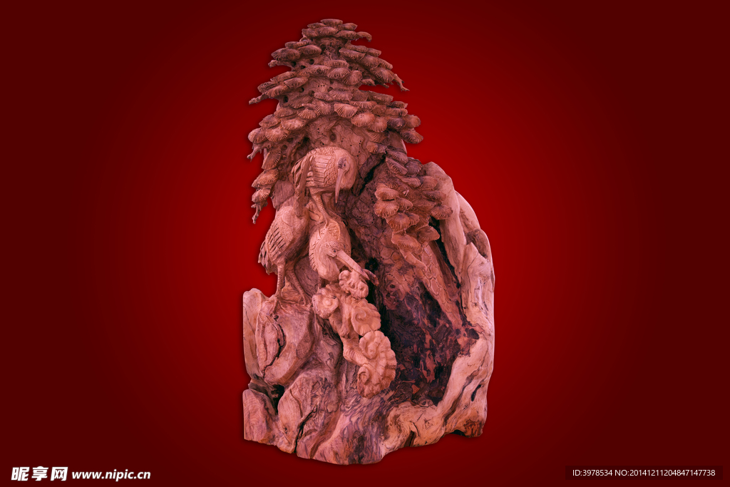 仙鹤红木雕刻工艺品