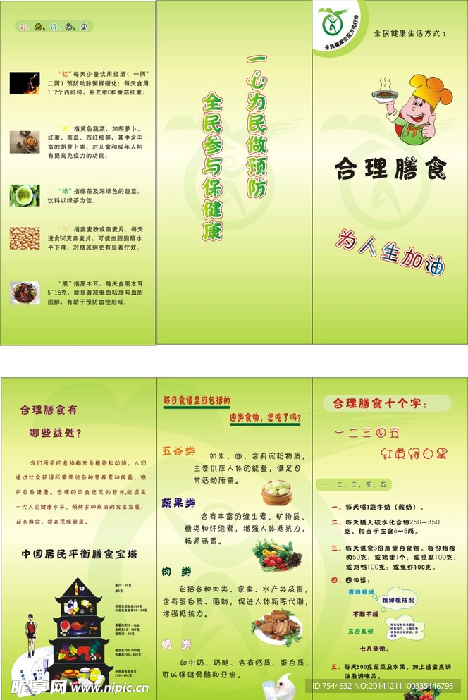 合理膳食折页