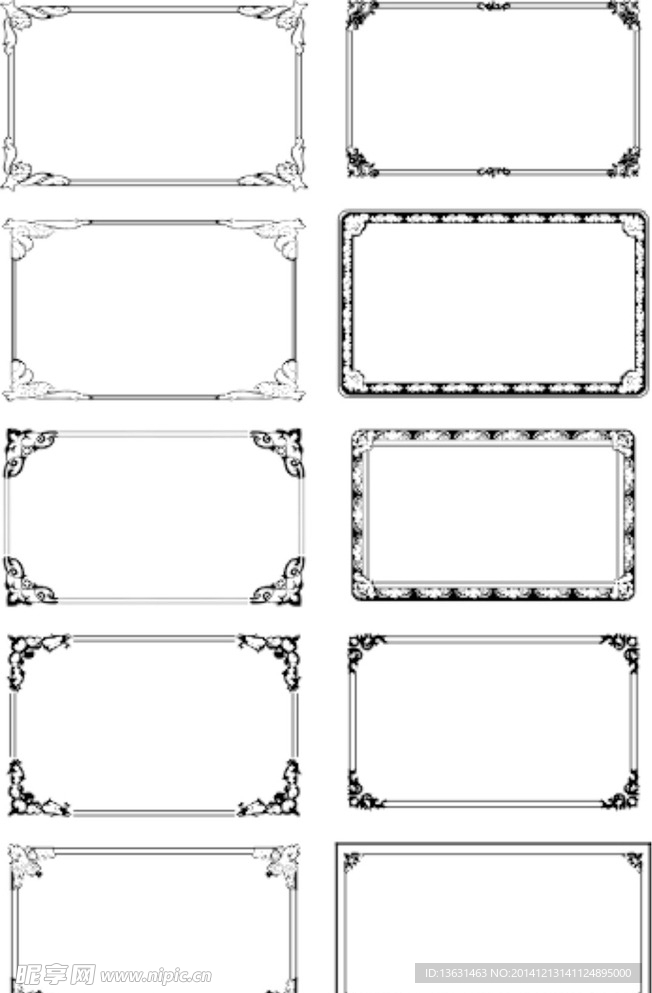 CDR矢量复古边框素材