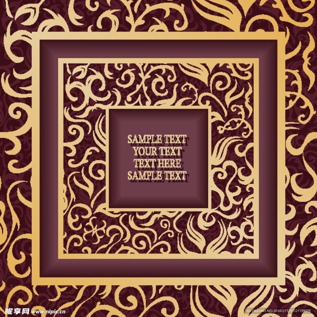 EPS金色欧式花纹