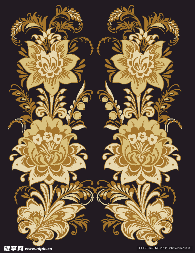 EPS金色花纹素材