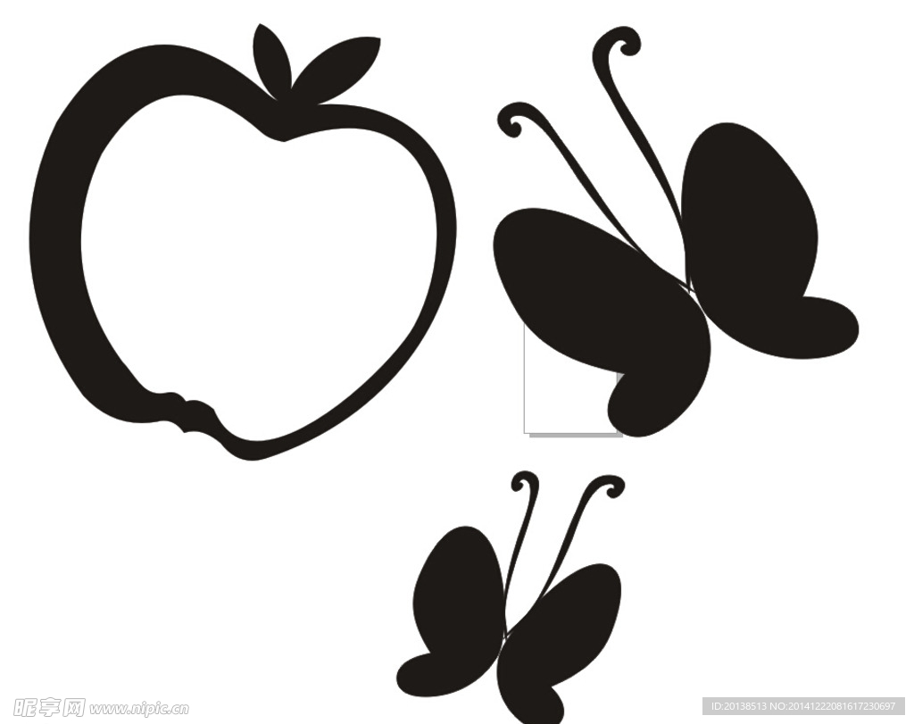 苹果 蝴蝶