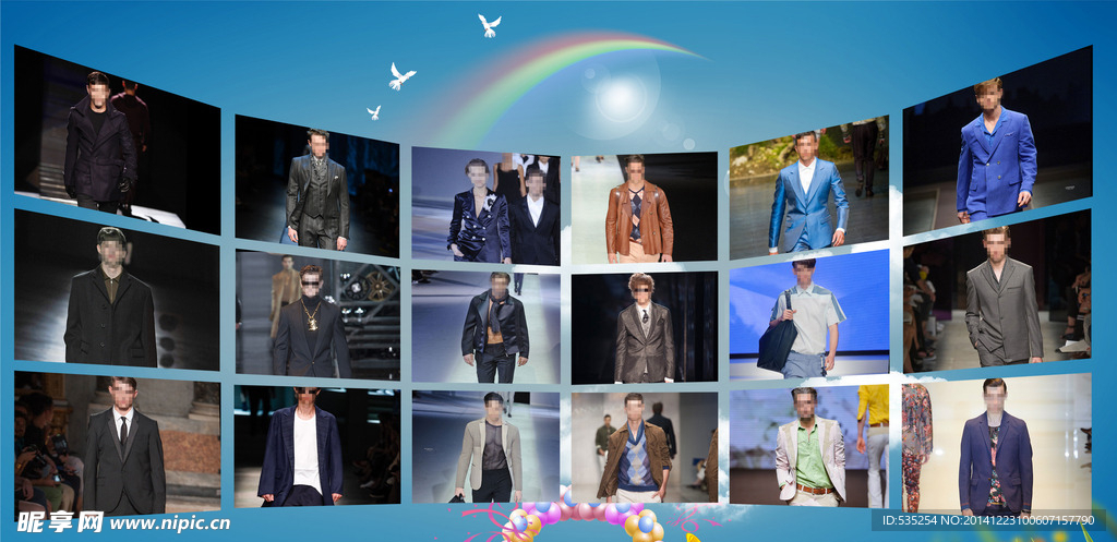 立体相片墙展示板时尚T台走设计