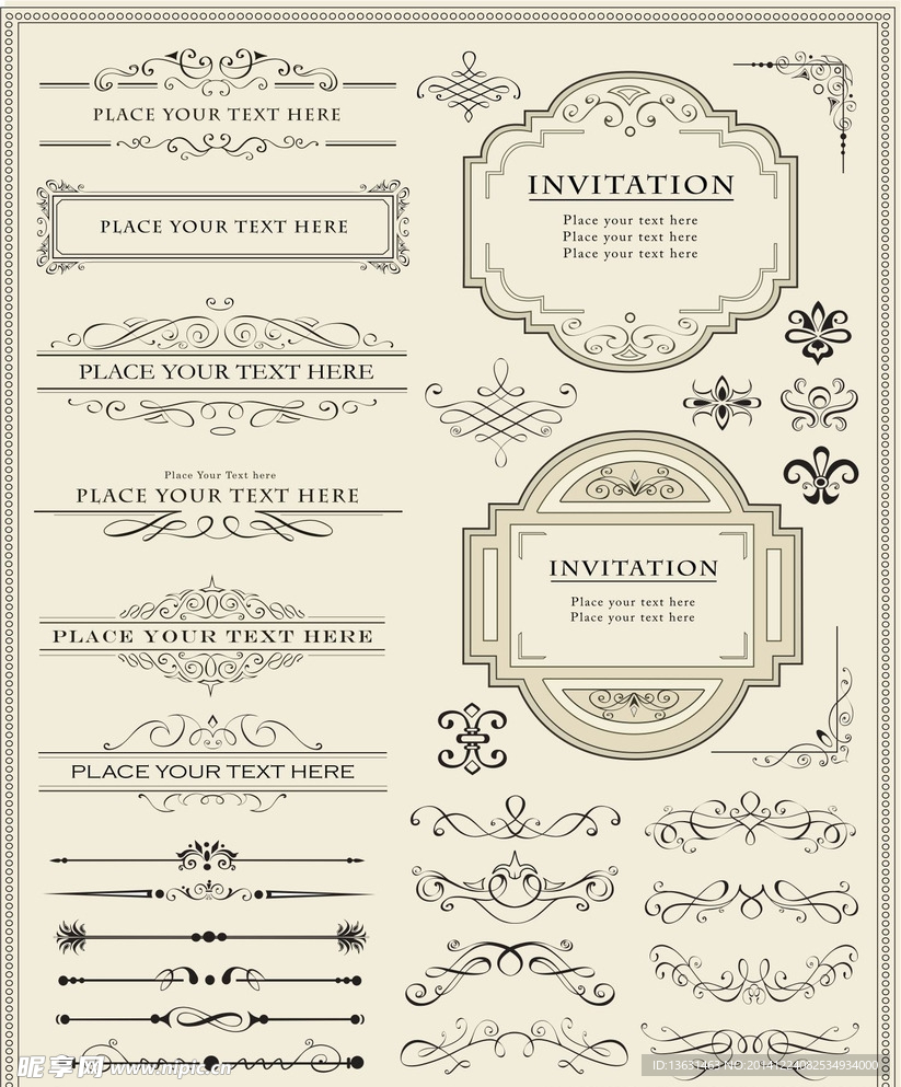 AI欧式矢量花纹