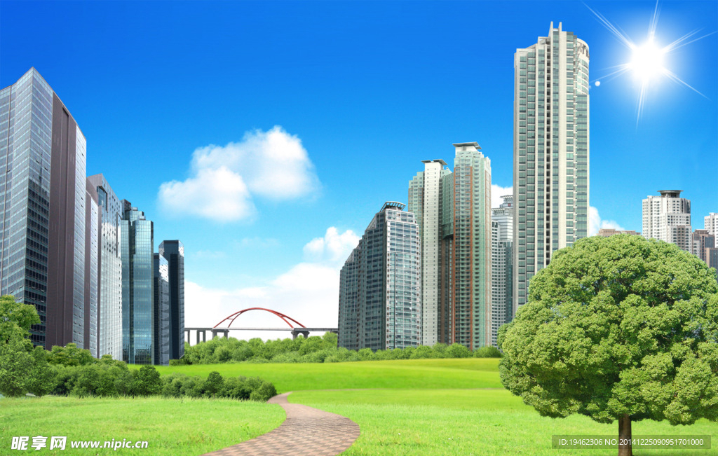 蓝天 白云 城市