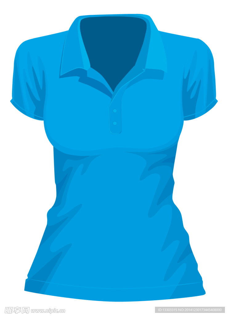 蓝色女性恤衫
