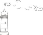 灯塔白云图