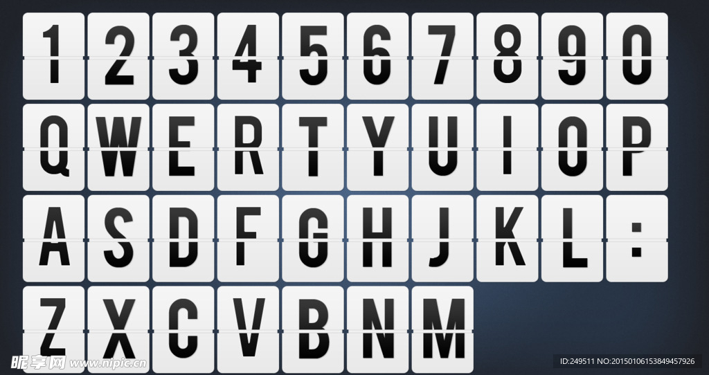 翻页钟字母数字