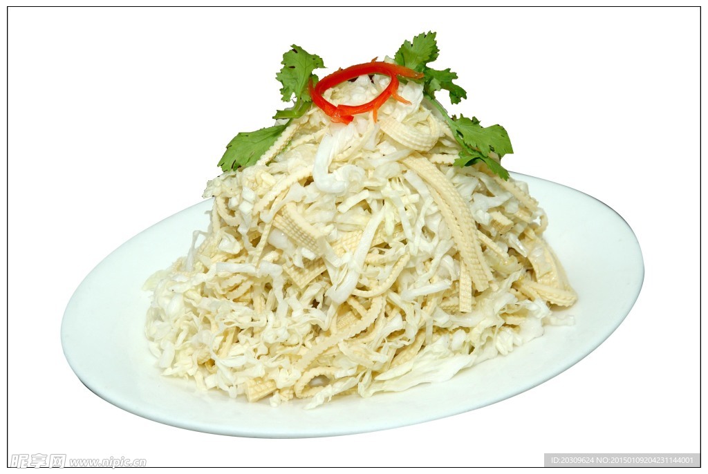 白菜心拌豆腐丝