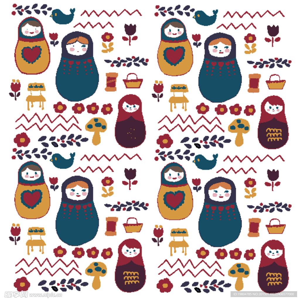 数码矢量分层童装布匹印花