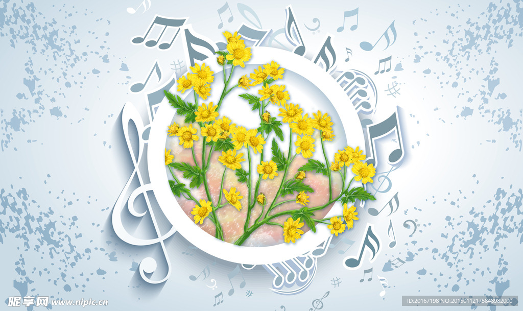 3D音符设计背景