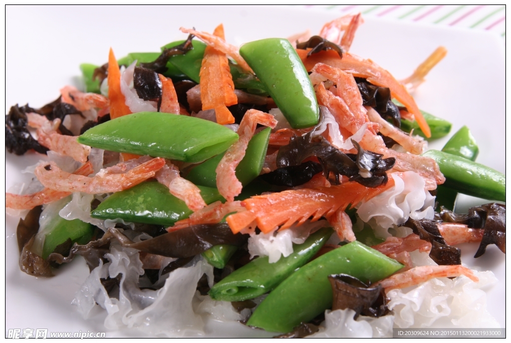 双耳虾干炒蜜豆