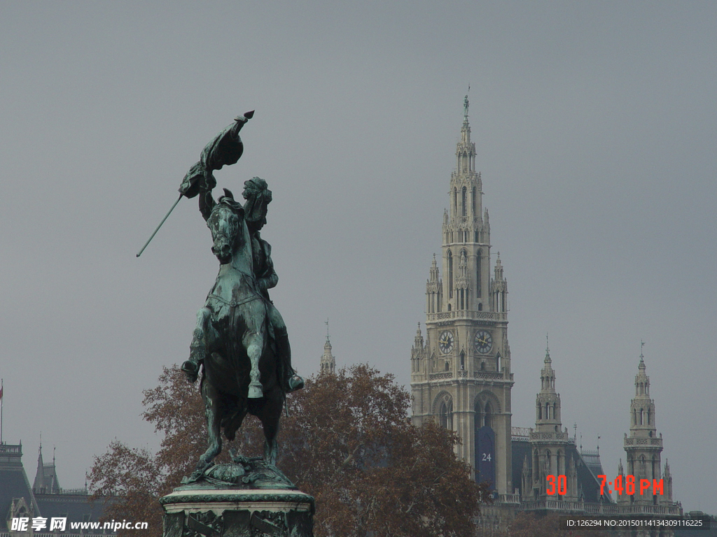 欧洲古典建筑雕塑风景