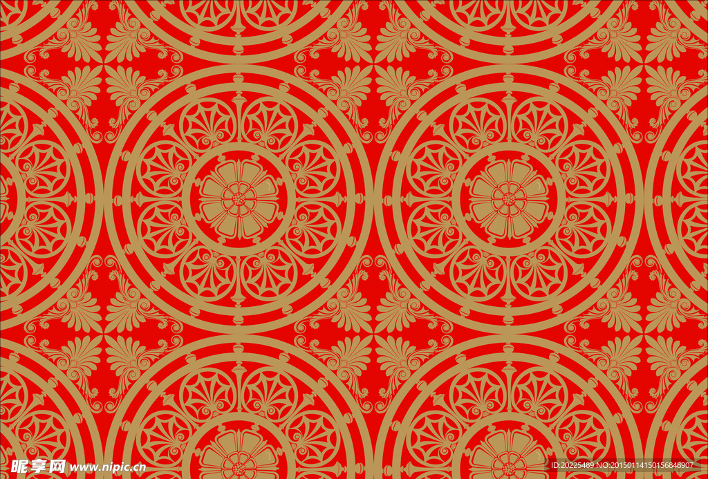 矢量无缝精致花纹