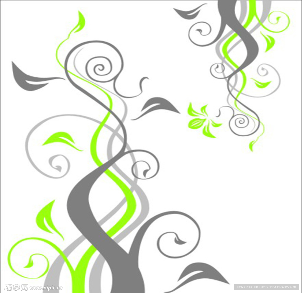 推拉门 欧式卷草 叶子