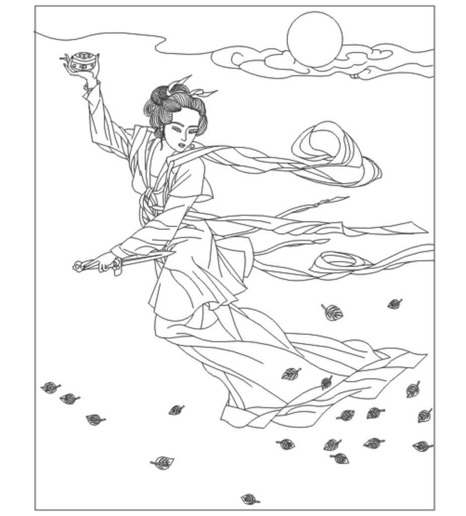 古典美女 线条图