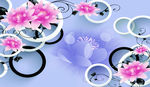 3D圆圈花朵背景墙