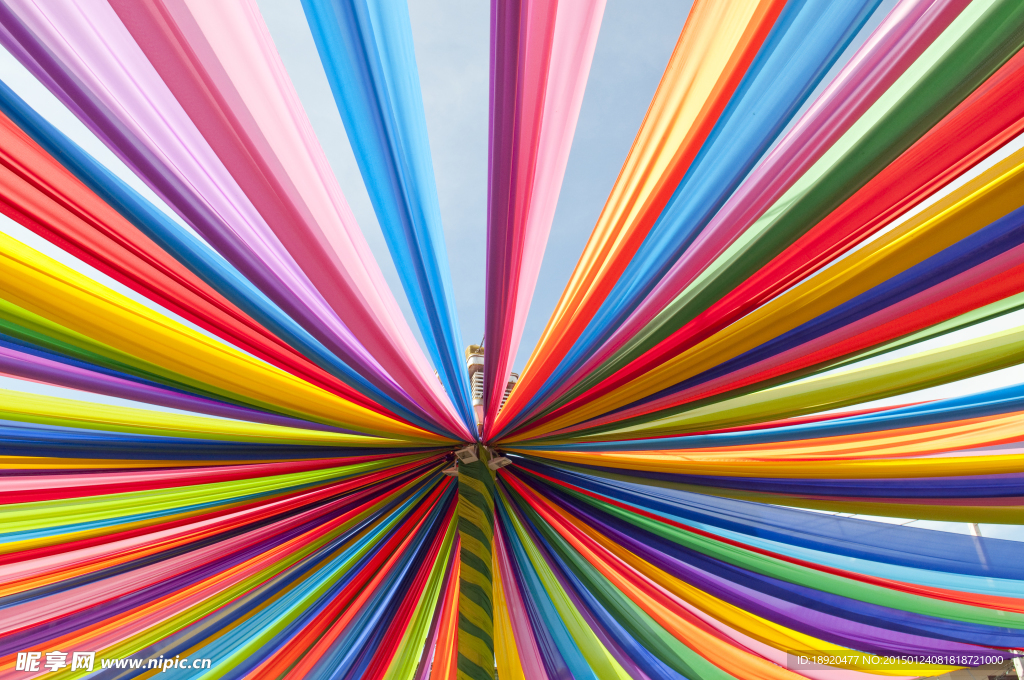 缤纷炫彩布条背景高清