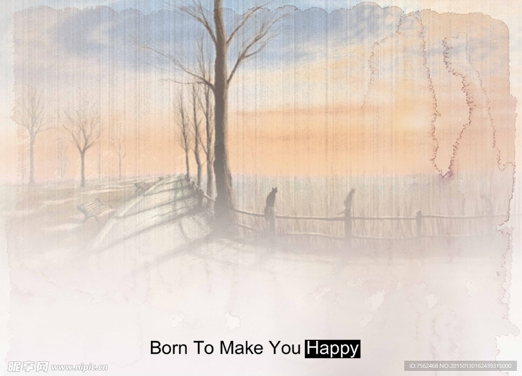 印象朦胧画背景