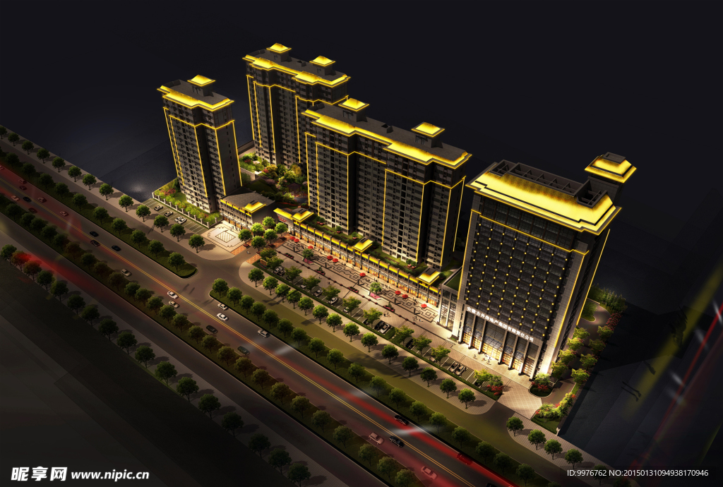 城市夜景亮化效果图