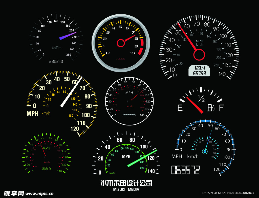 汽车仪表盘油箱图指针表盘