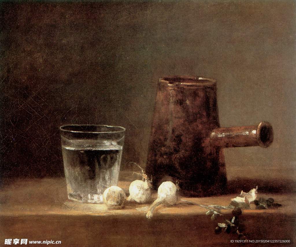 水杯油画