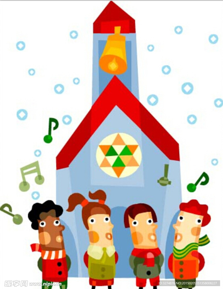 风格矢量小人圣诞