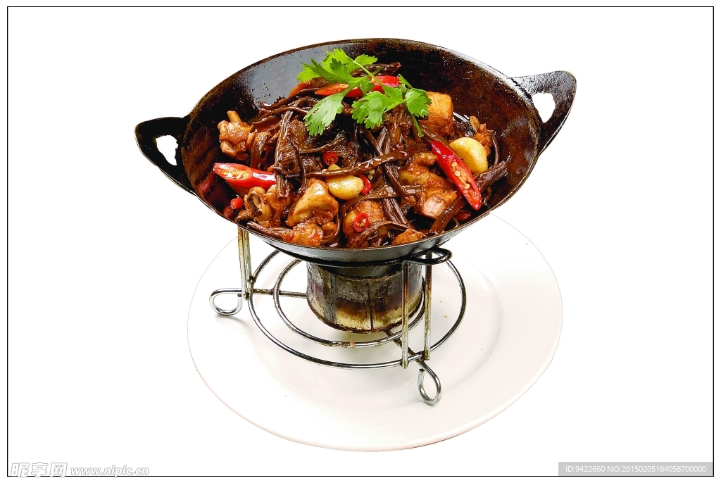 干锅茶树菇煨土鸡