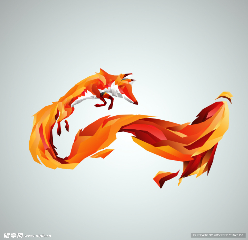 矢量狐狸拼接图