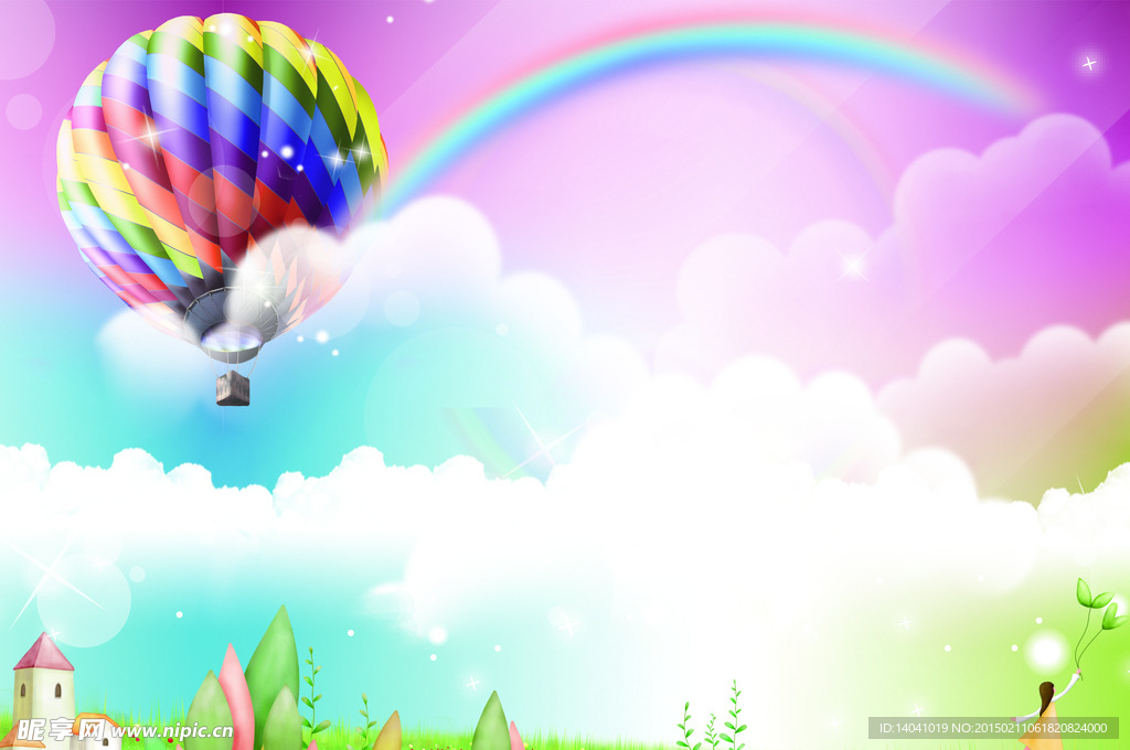 可爱卡通背景PSD素材