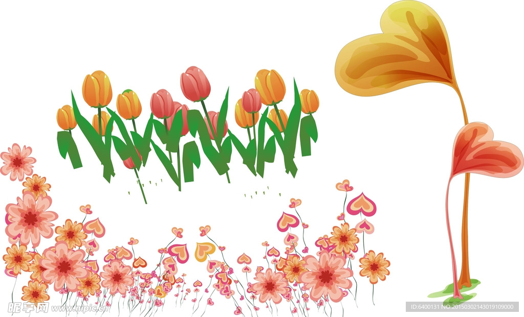 矢量郁金香花朵