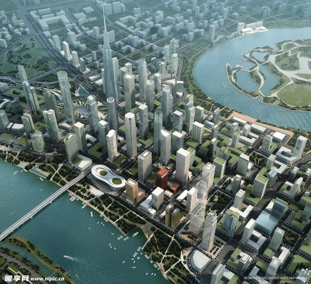 城市总体规划鸟瞰图