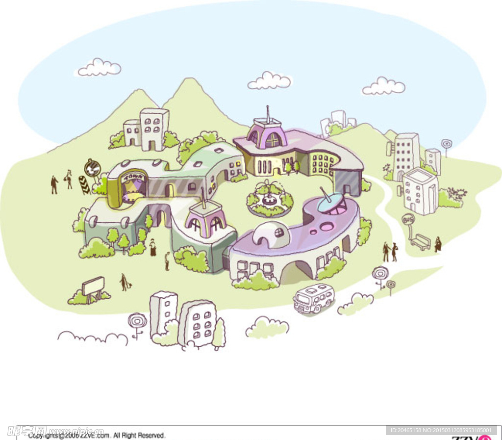 韩国卡通矢量背景图片