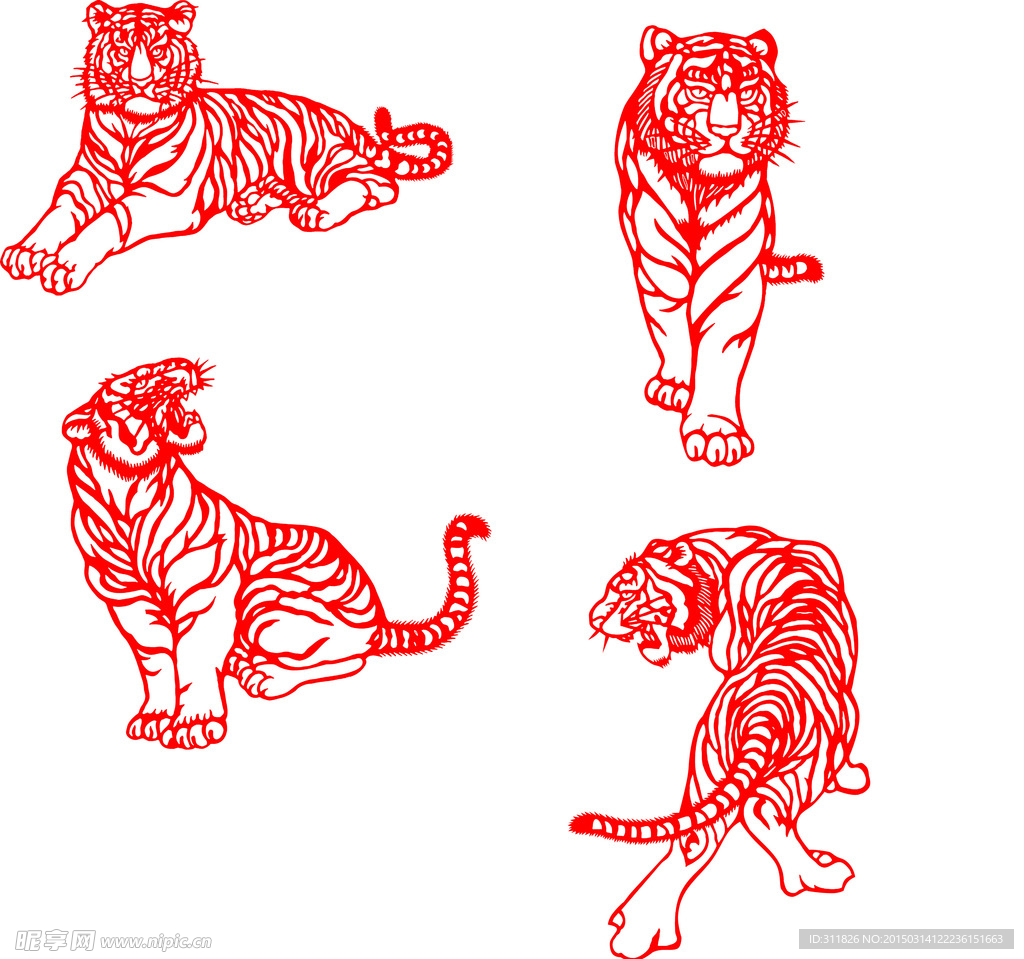 老虎 剪纸