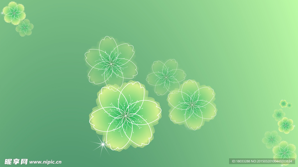 绿色花朵背景图