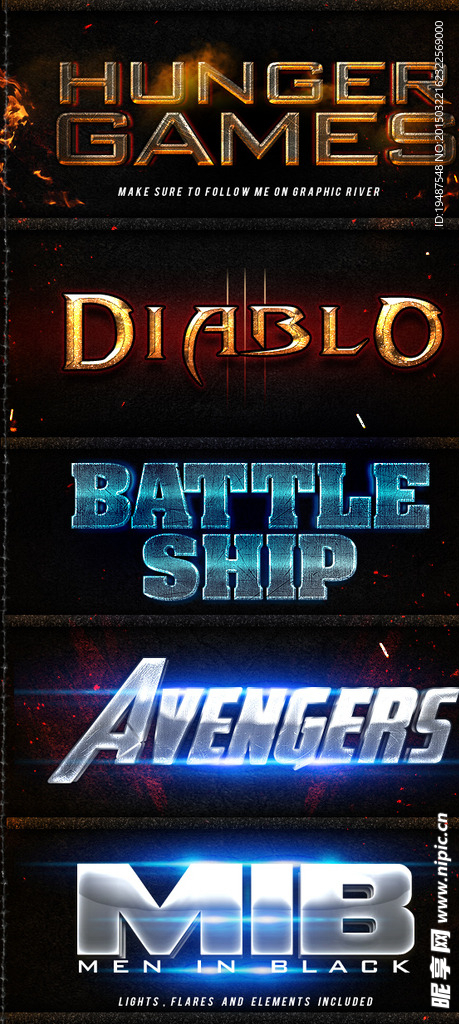 PS炫酷字体样式图片