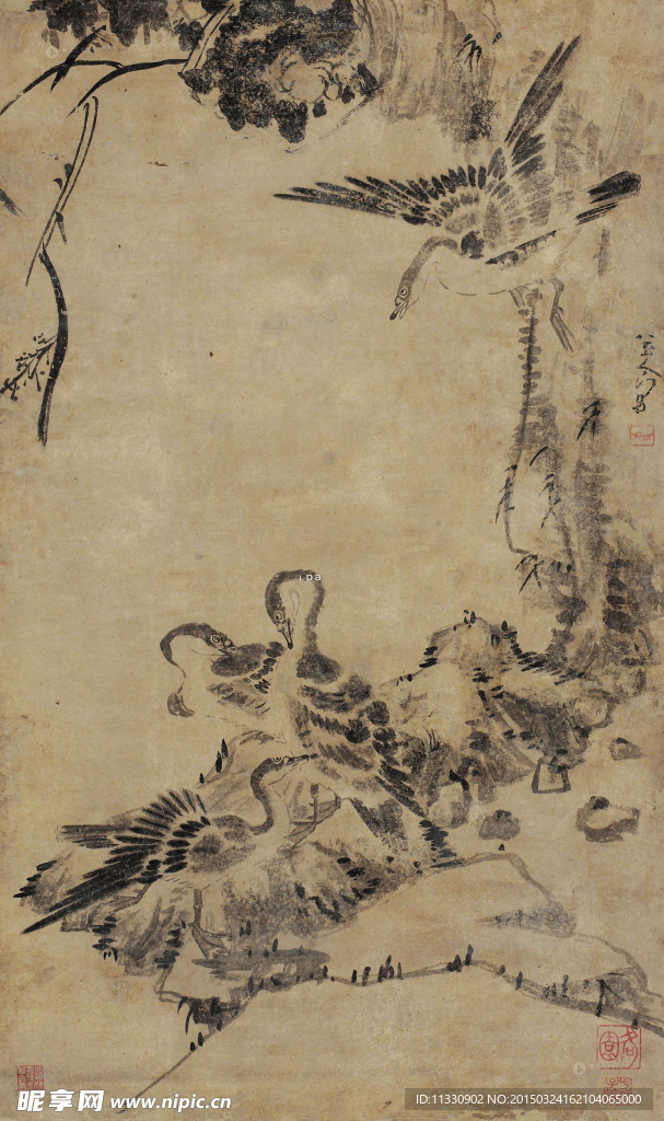 八大山人 芦雁图