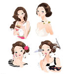 矢量女人 化妆图片